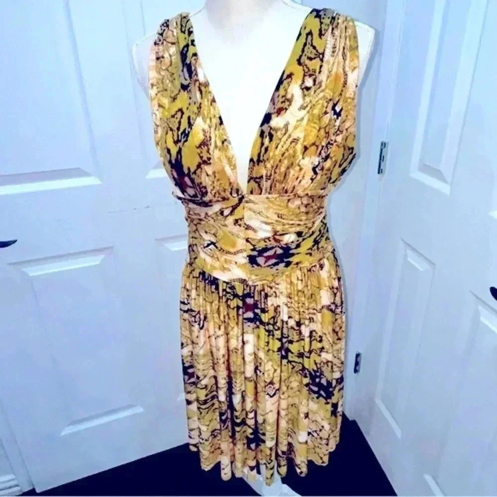 Moda International snake print, halter neck open back, cinched waist, mi…